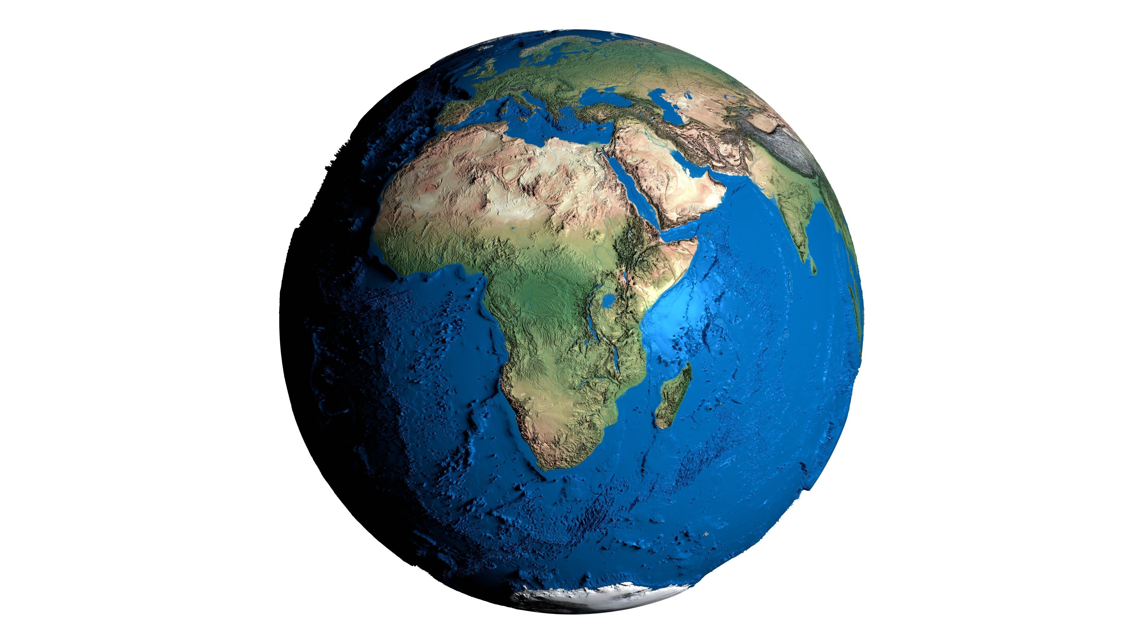 Earth No Cloud Globe Low-poly 3D model_5