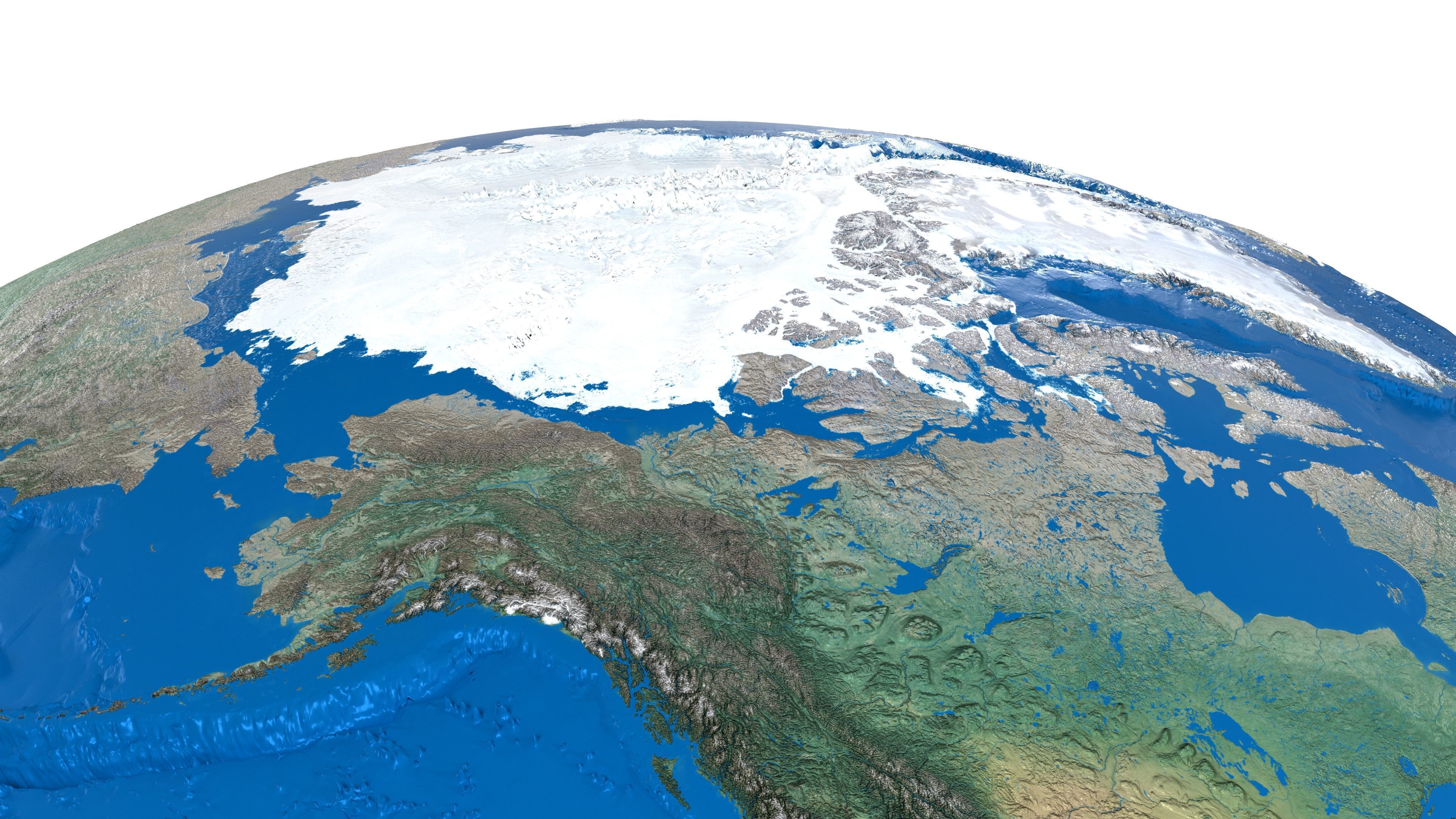 Earth No Cloud Globe Low-poly 3D model_7