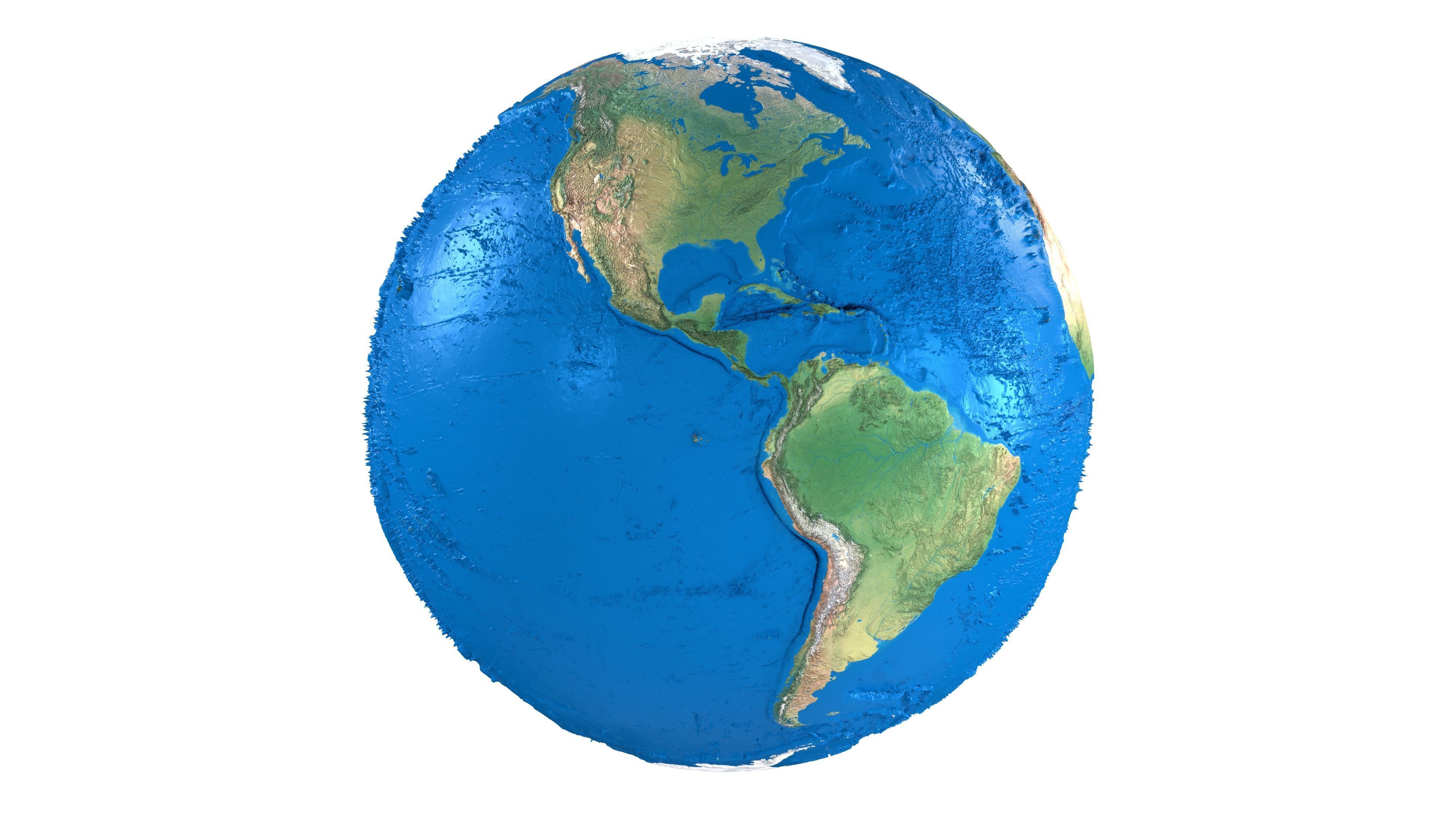 Earth No Cloud Globe Low-poly 3D model_3