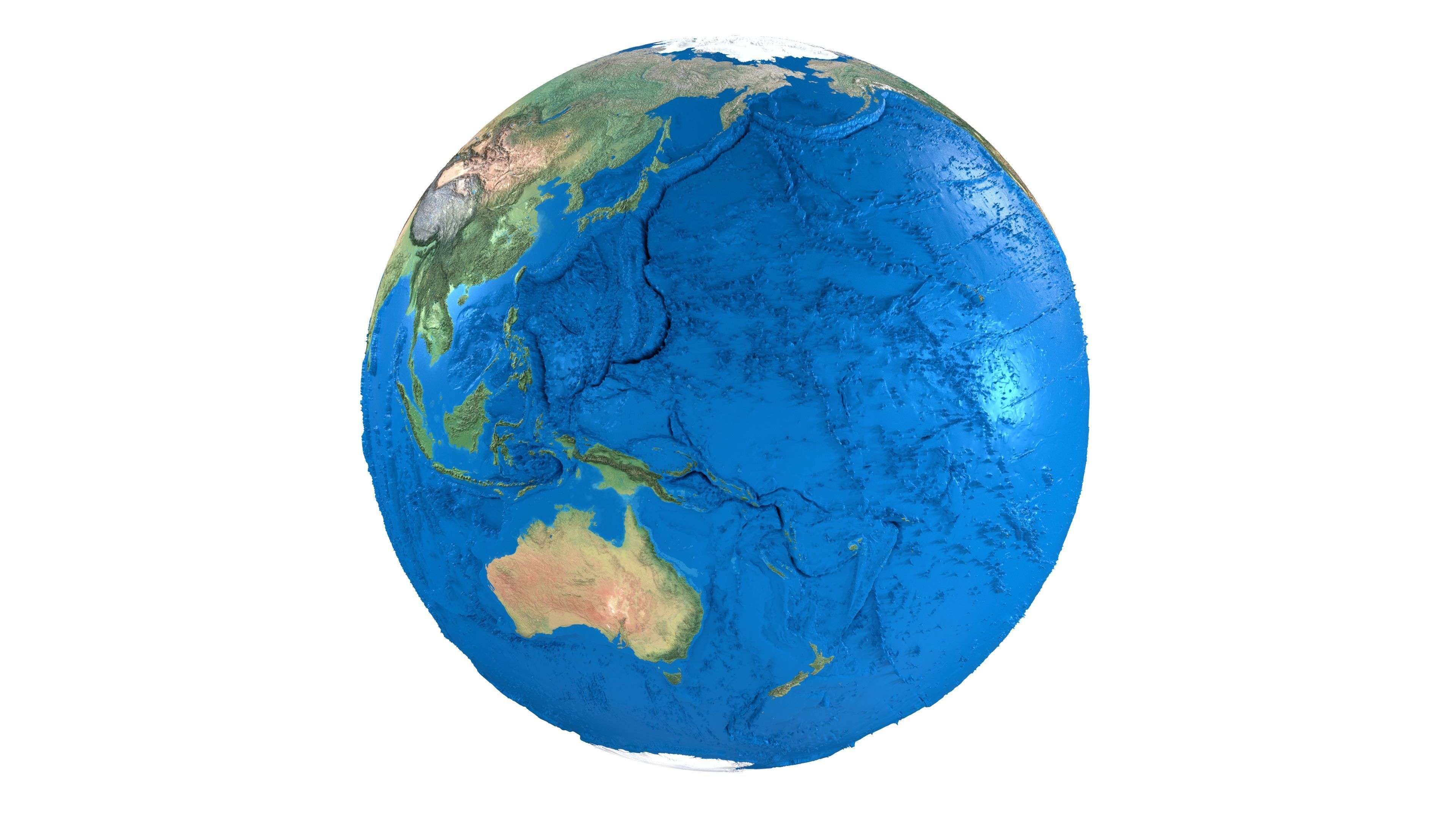 Earth No Cloud Globe Low-poly 3D model_9