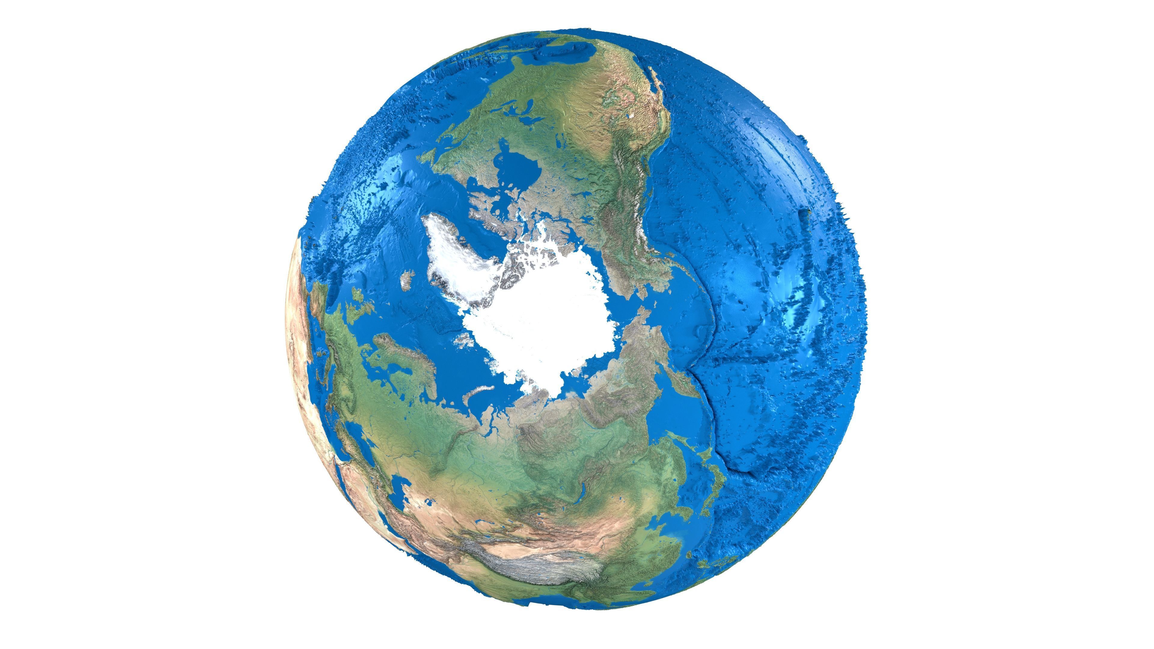 Earth No Cloud Globe Low-poly 3D model_10
