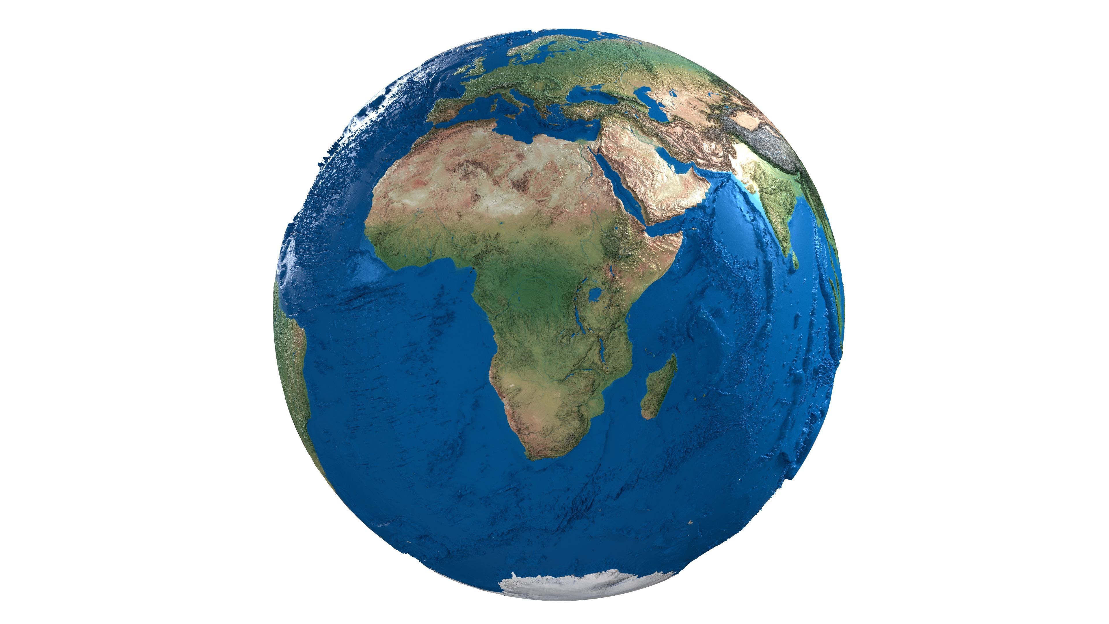 Earth No Cloud Globe Low-poly 3D model_2