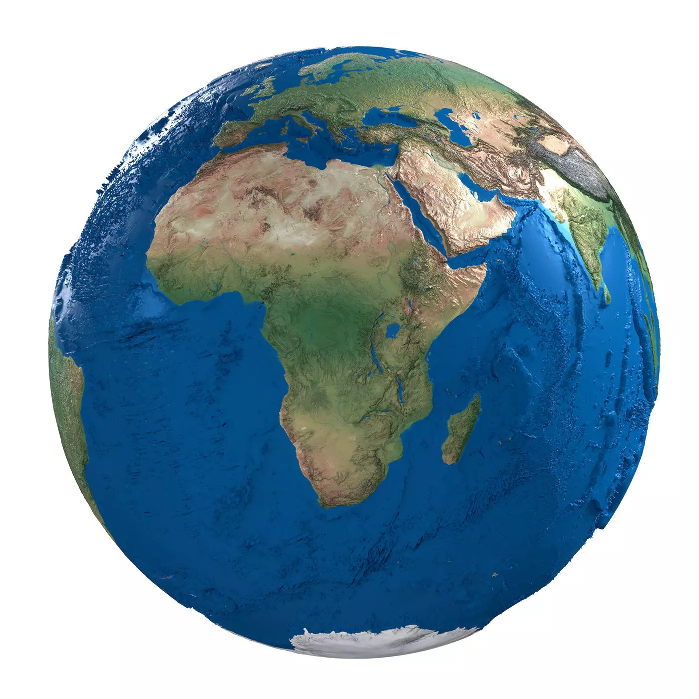 Earth No Cloud Globe Low-poly 3D model_0