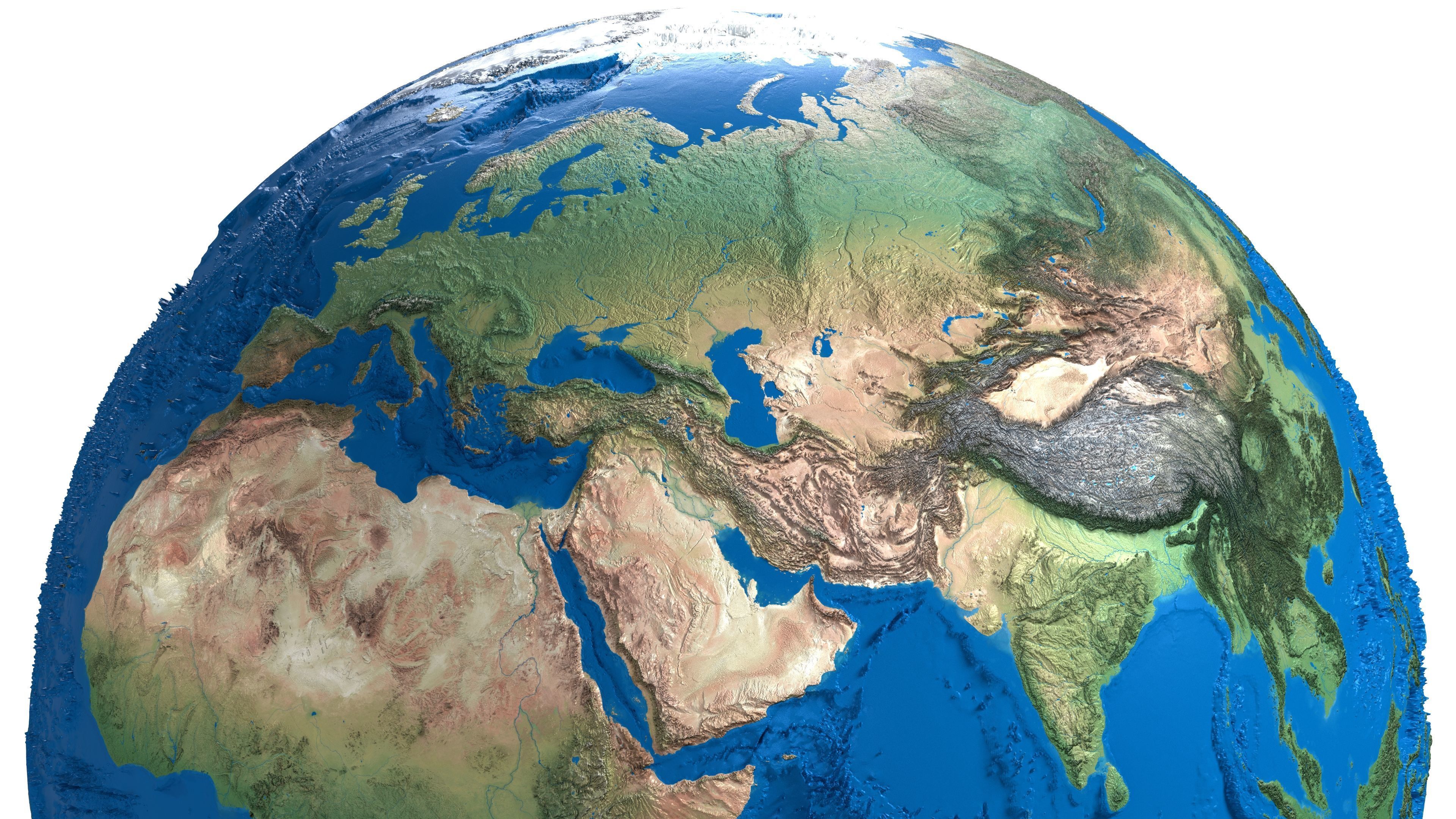 Earth No Cloud Globe Low-poly 3D model_13