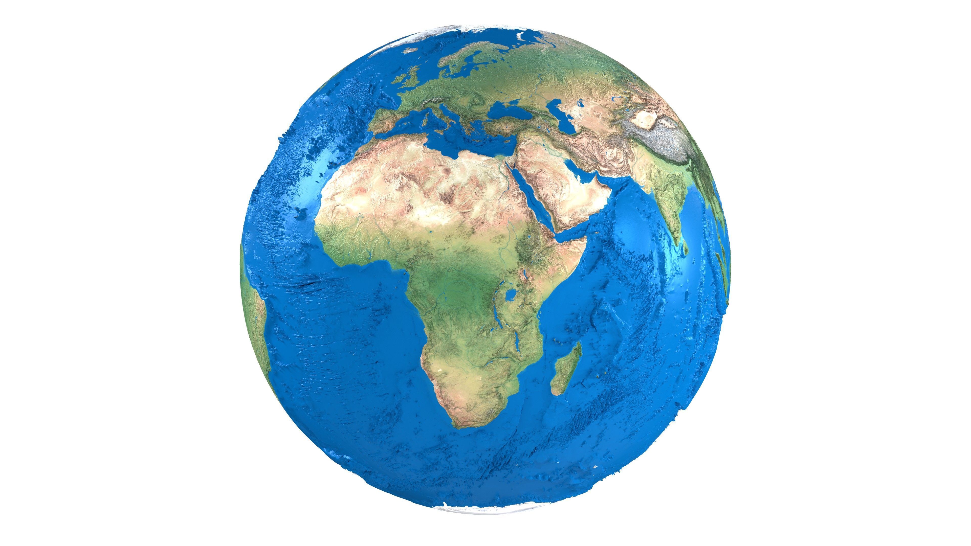 Earth No Cloud Globe Low-poly 3D model_4