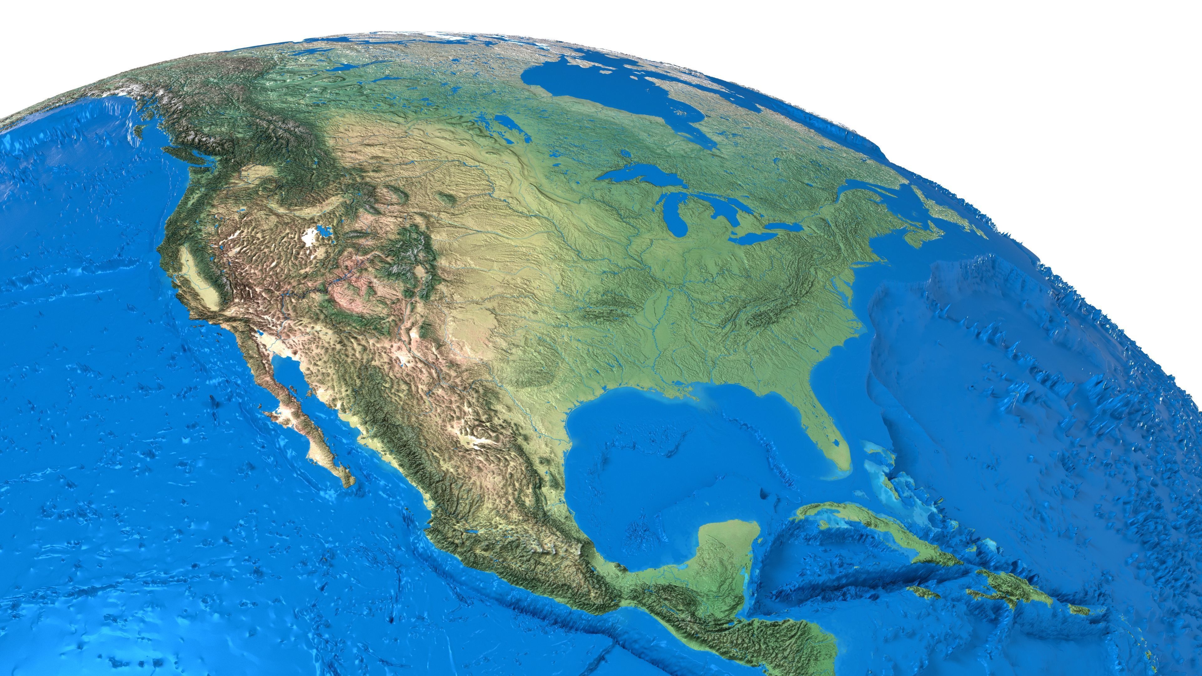 Earth No Cloud Globe Low-poly 3D model_6