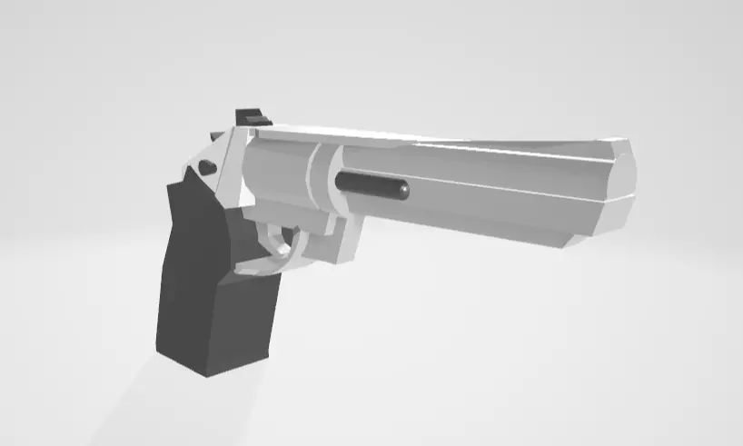 Decorative 3D model of a revolver Free low-poly 3D model_0