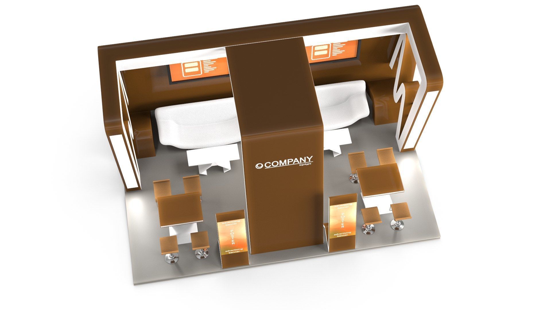 Exhibition Stand 6 Low-poly 3D model_4
