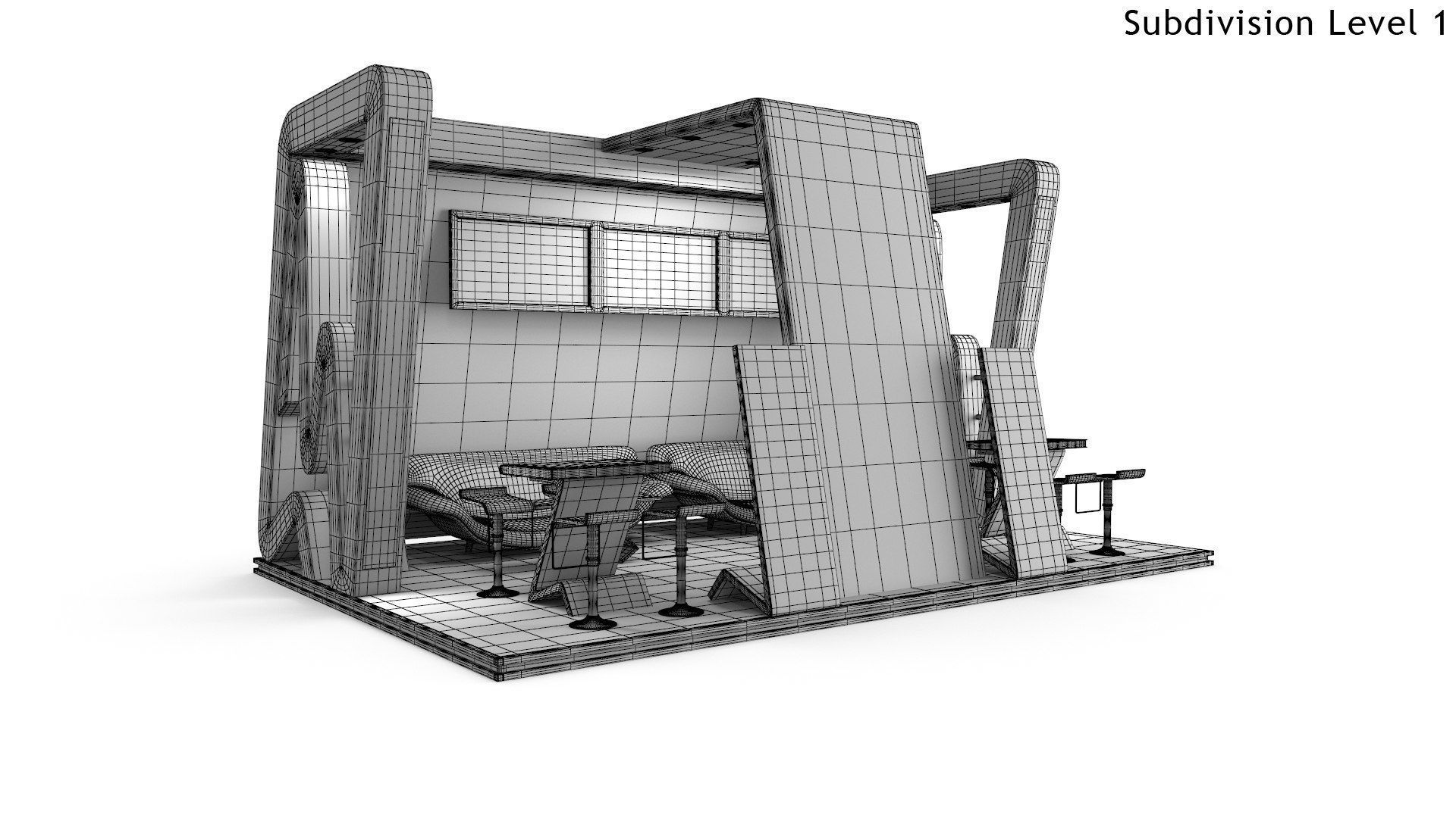 Exhibition Stand 6 Low-poly 3D model_7