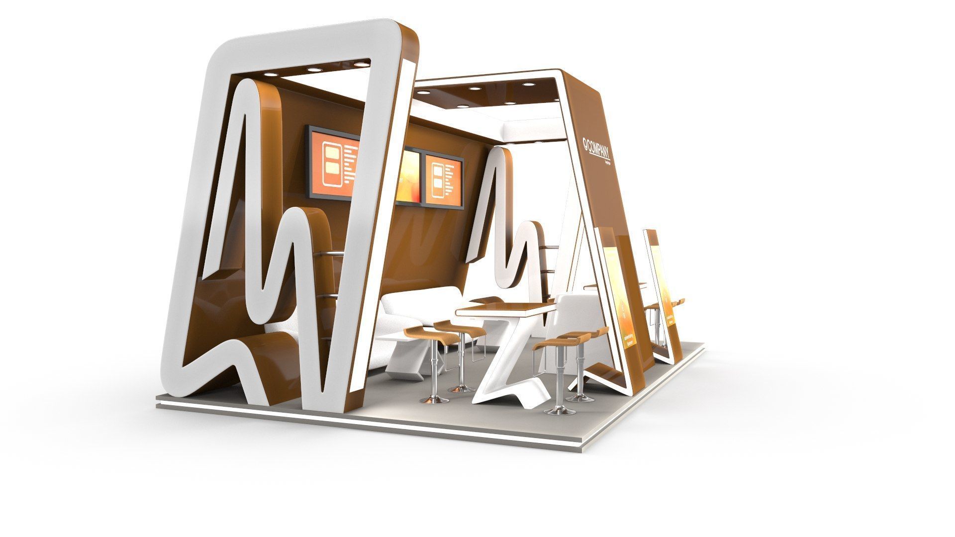 Exhibition Stand 6 Low-poly 3D model_1