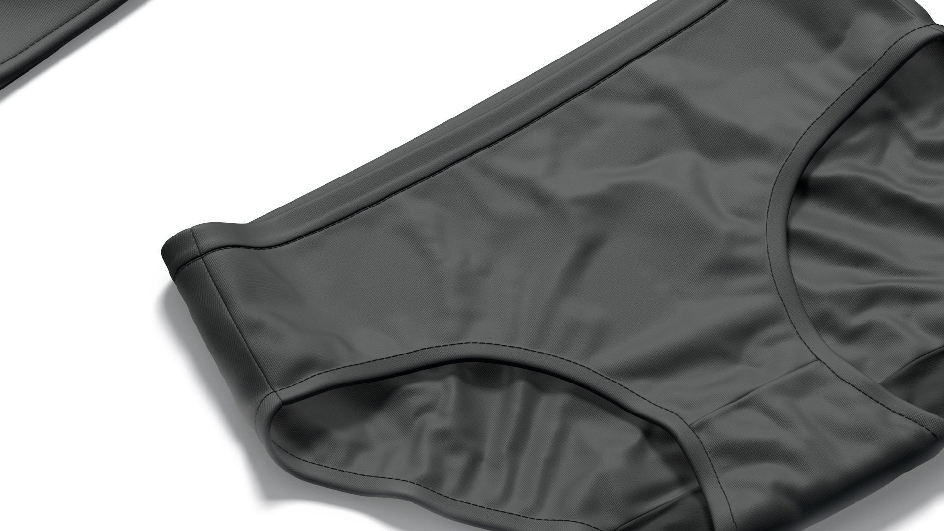 Womens Lingerie Black Set With Slip - bikini with brassiere 3D model_4