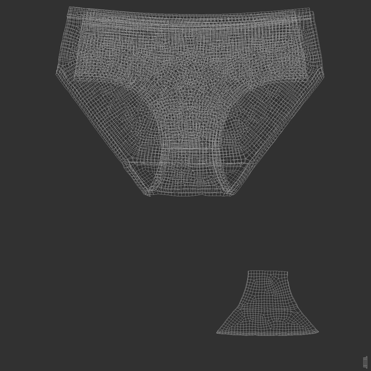 Womens Lingerie Black Set With Slip - bikini with brassiere 3D model_6