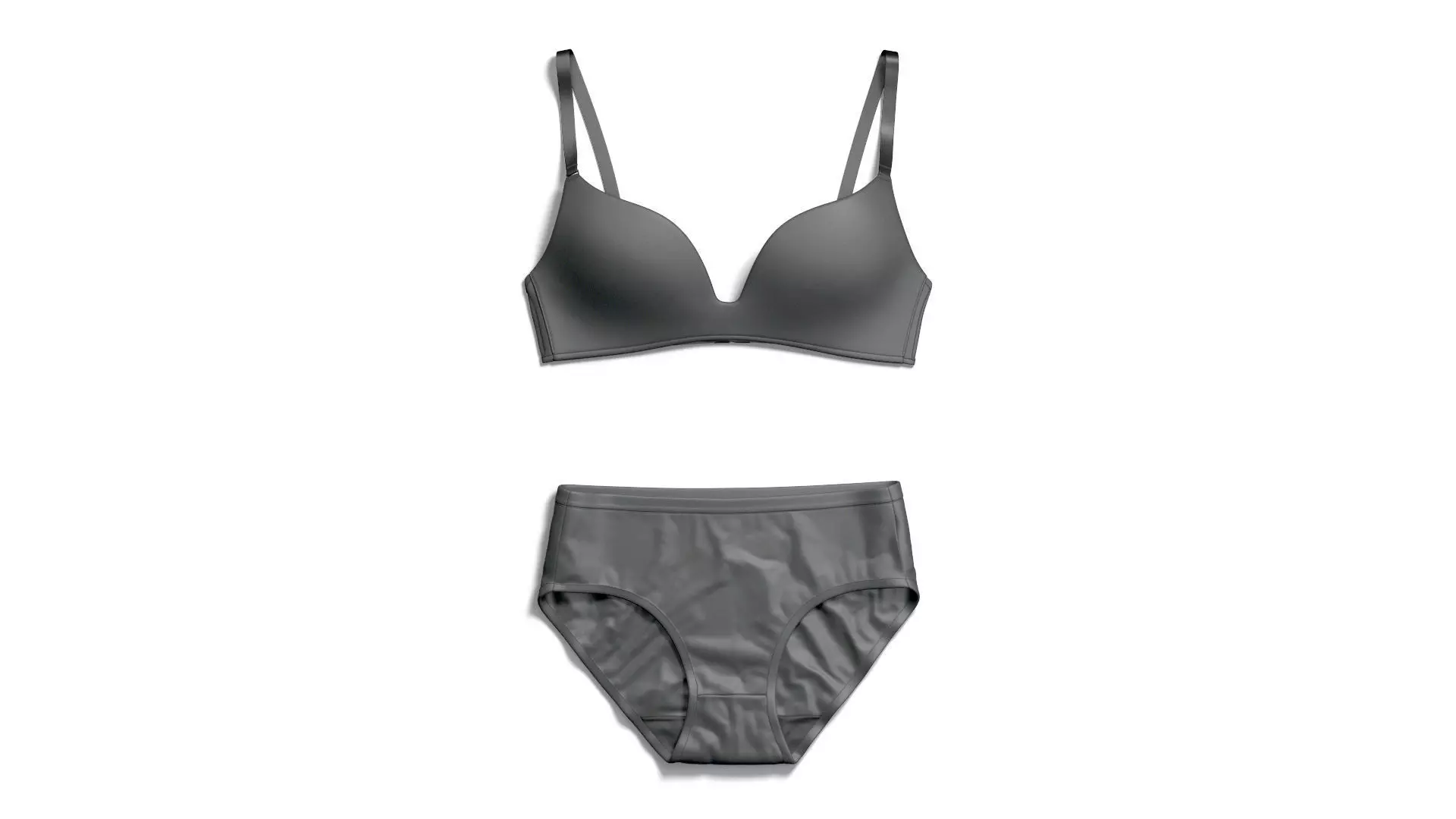 Womens Lingerie Black Set With Slip - with brassiere 3D model