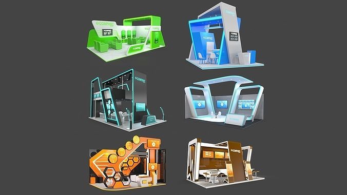 Exhibition Stands 6 models 3D Model Collection