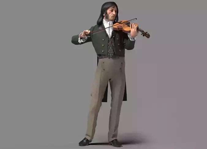 Violinist  Low-poly 3D model