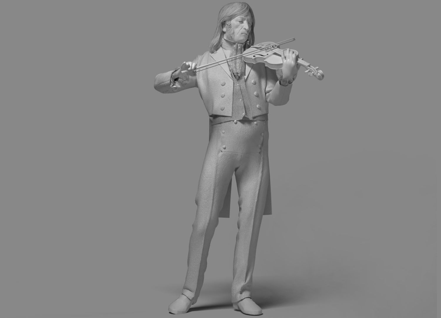 Violinist  Low-poly 3D model_11