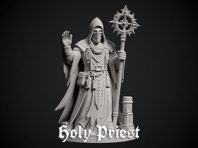 Miniature of  a Holy Priest- 3d print model 3D print model