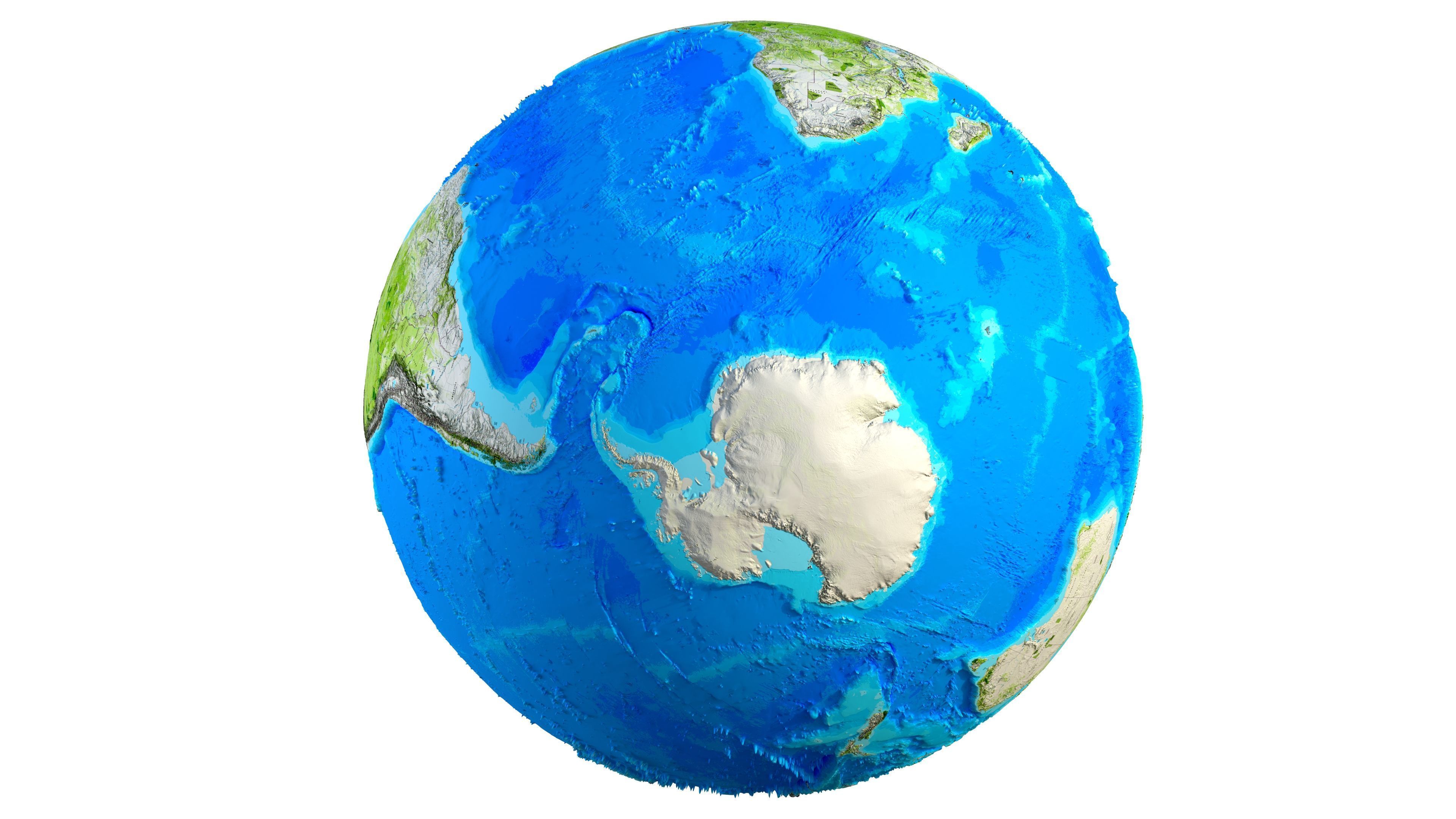 Earth Map Globe Low-poly 3D model_4