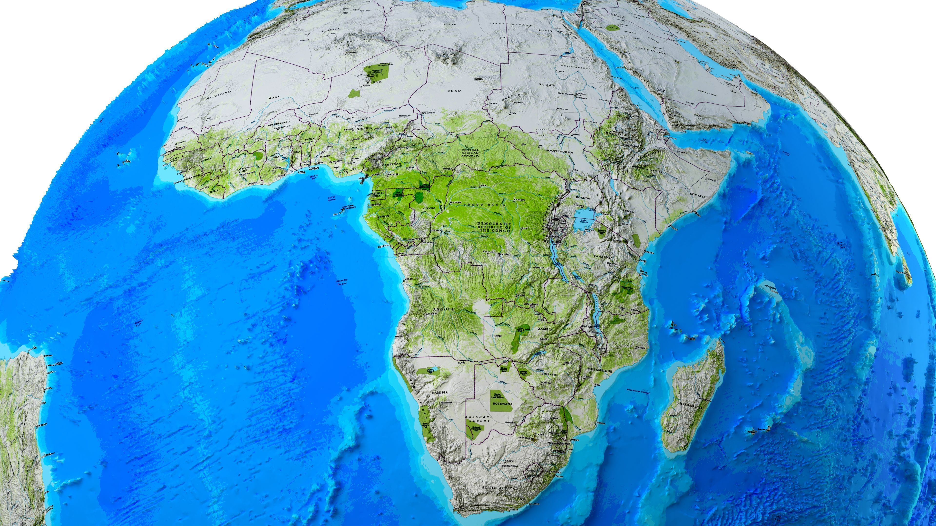 Earth Map Globe Low-poly 3D model_7