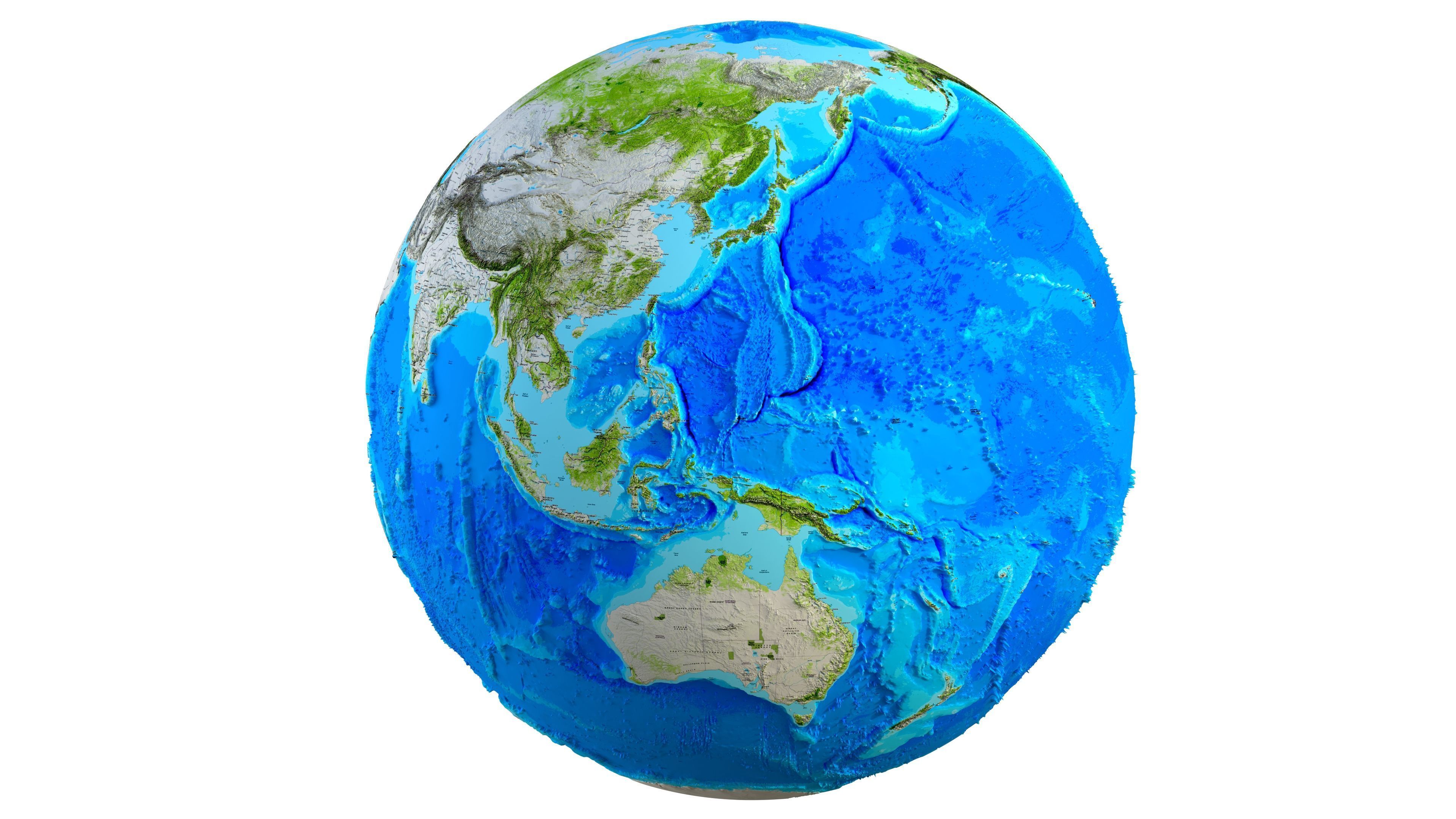 Earth Map Globe Low-poly 3D model_3