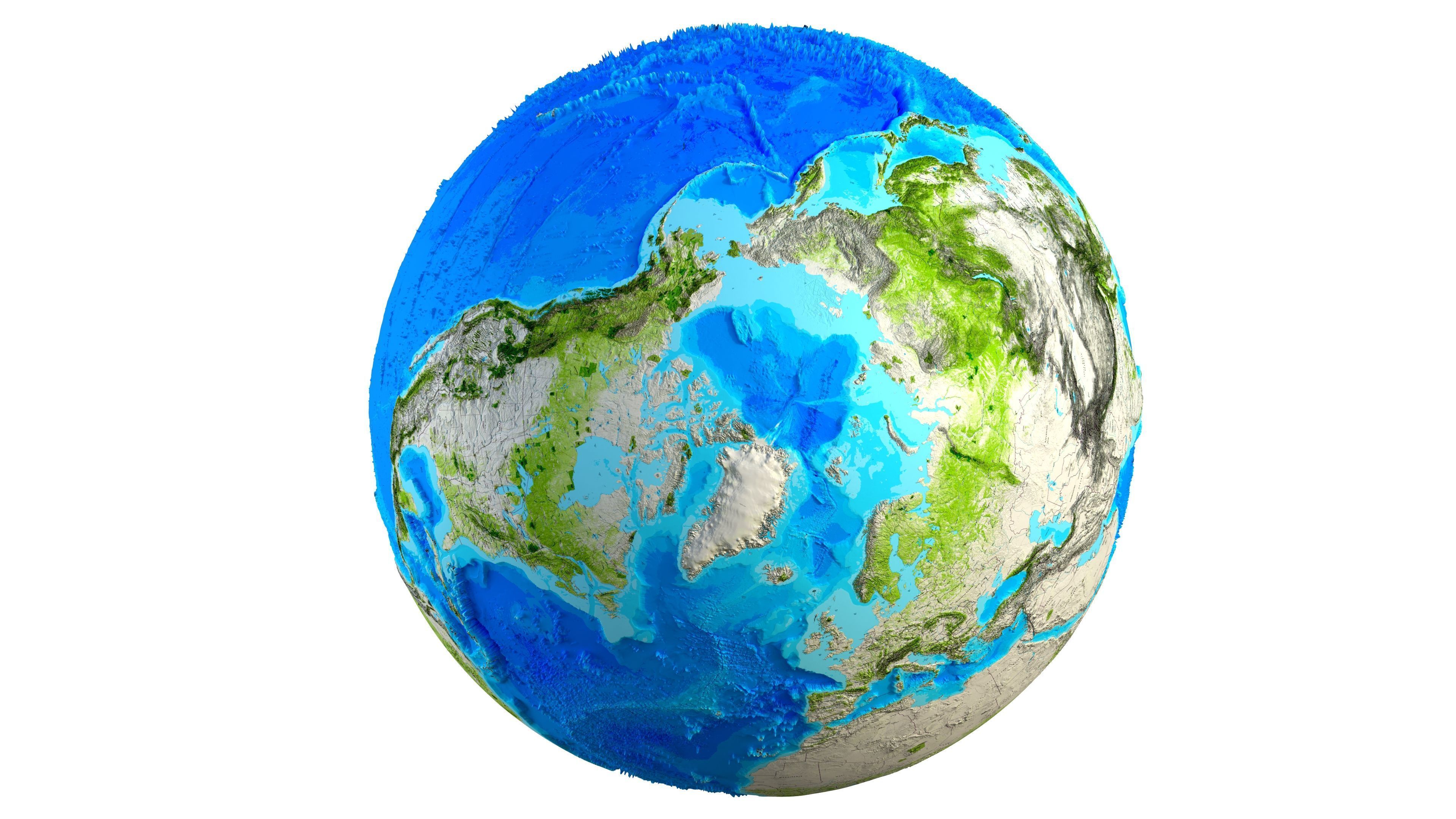 Earth Map Globe Low-poly 3D model_5