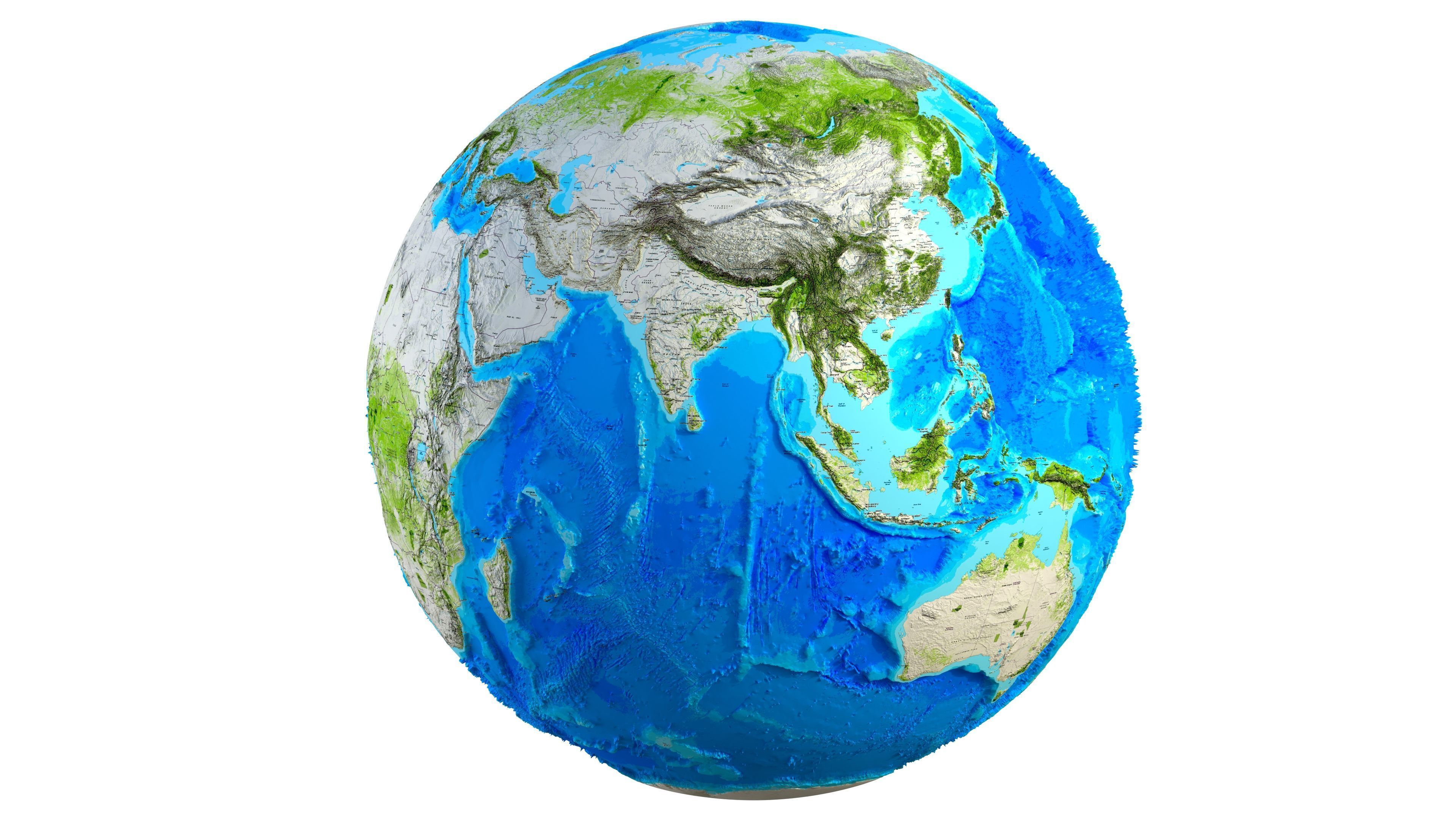 Earth Map Globe Low-poly 3D model_1