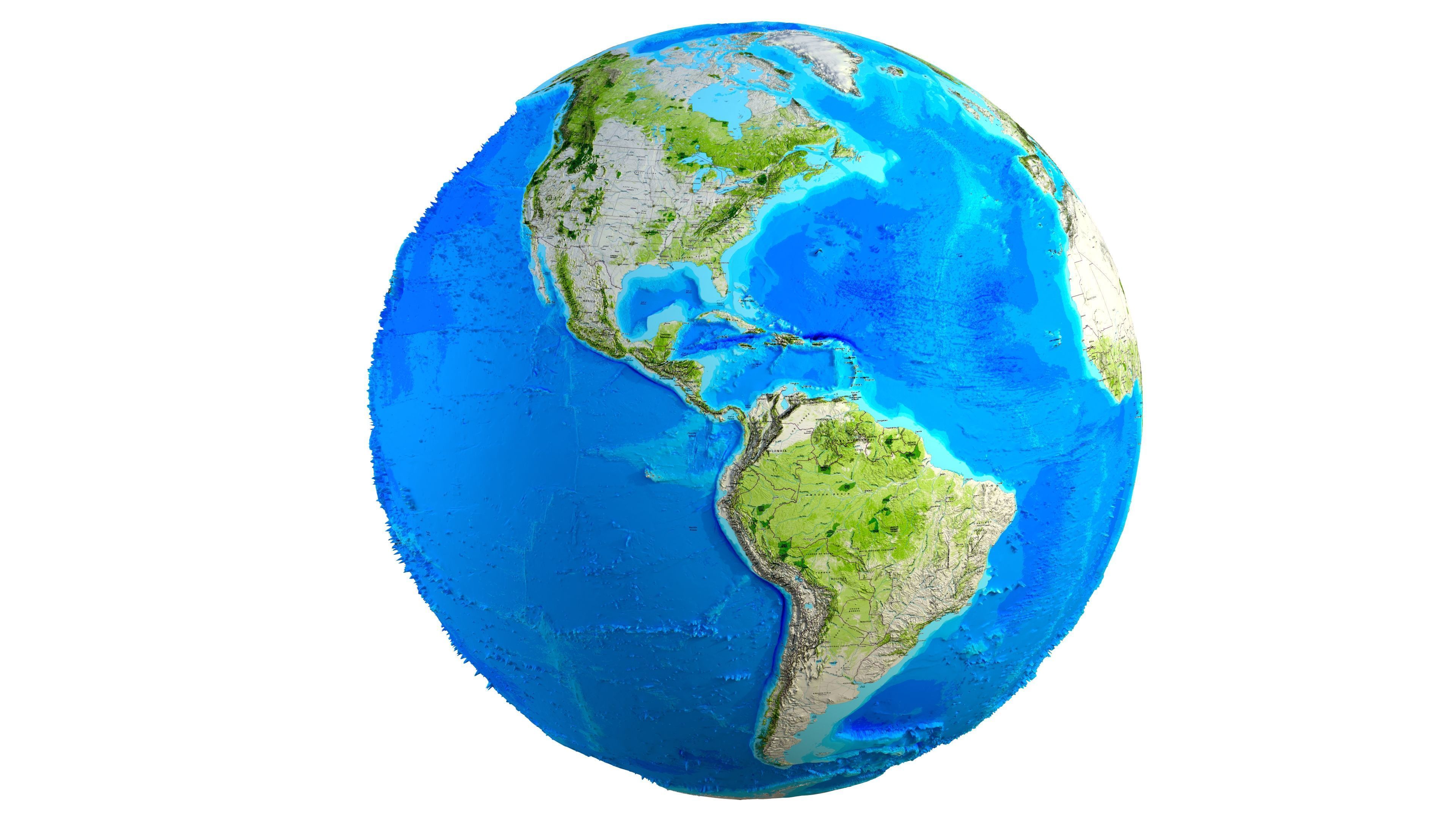 Earth Map Globe Low-poly 3D model_2