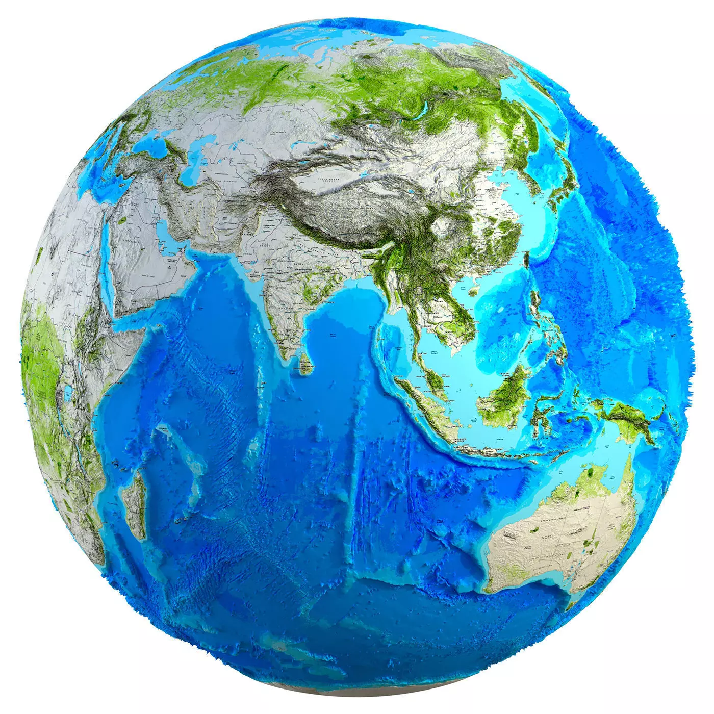 Earth Map Globe Low-poly 3D model_0