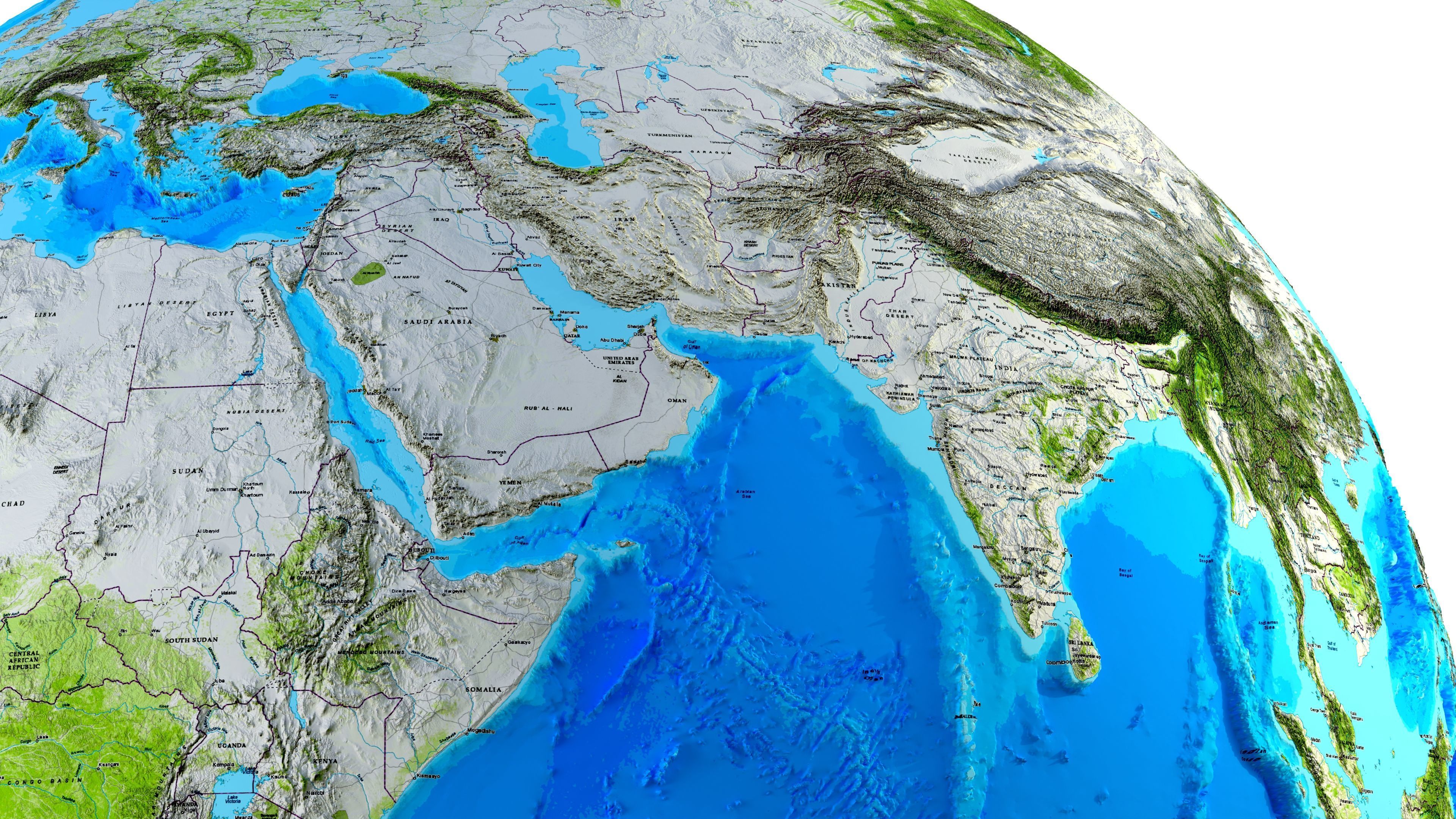 Earth Map Globe Low-poly 3D model_6