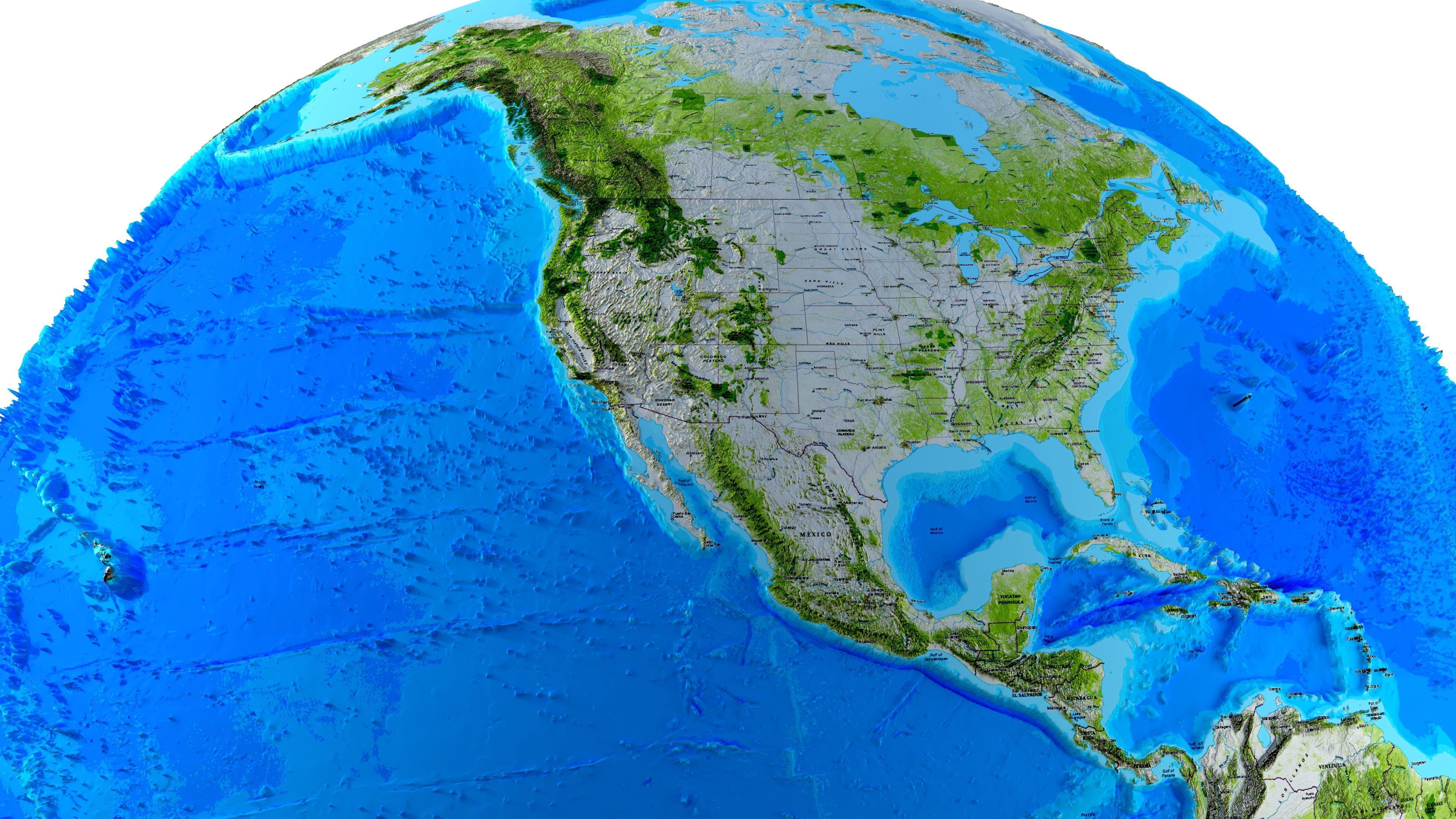 Earth Map Globe Low-poly 3D model_8