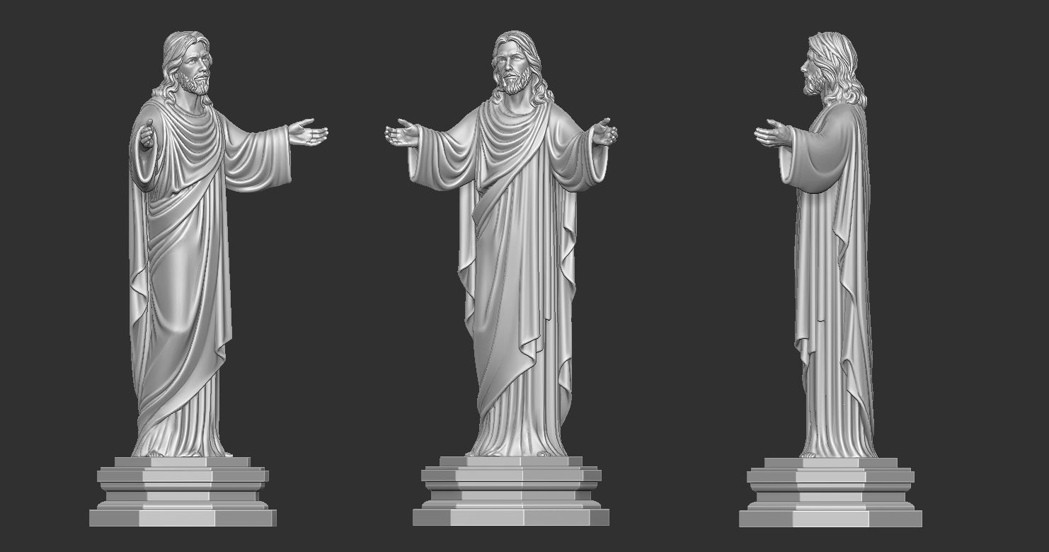 Statue of Jesus Christ Risen Mercy Protection 3D print model_16
