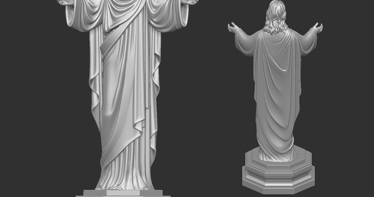 Statue of Jesus Christ Risen Mercy Protection 3D print model_19