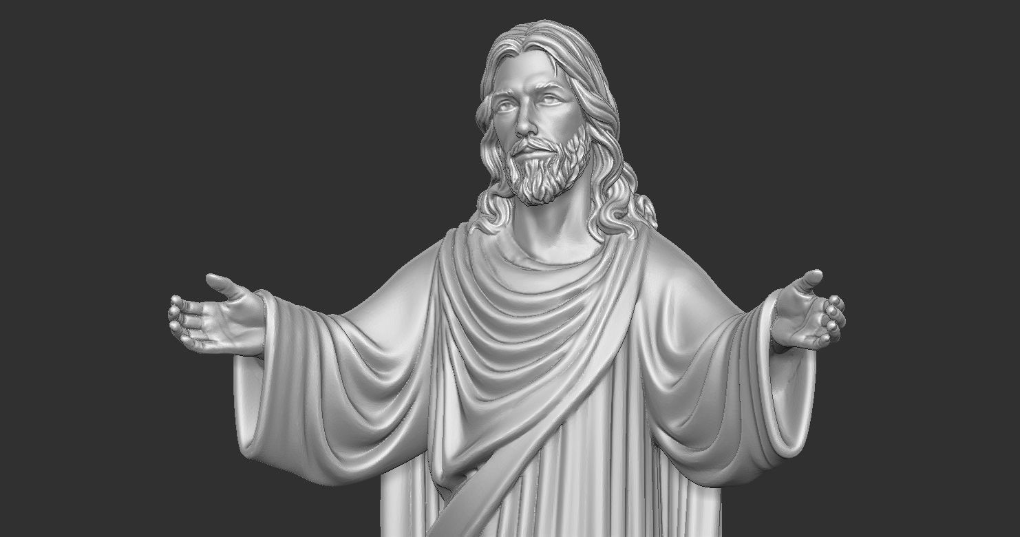 Statue of Jesus Christ Risen Mercy Protection 3D print model_13