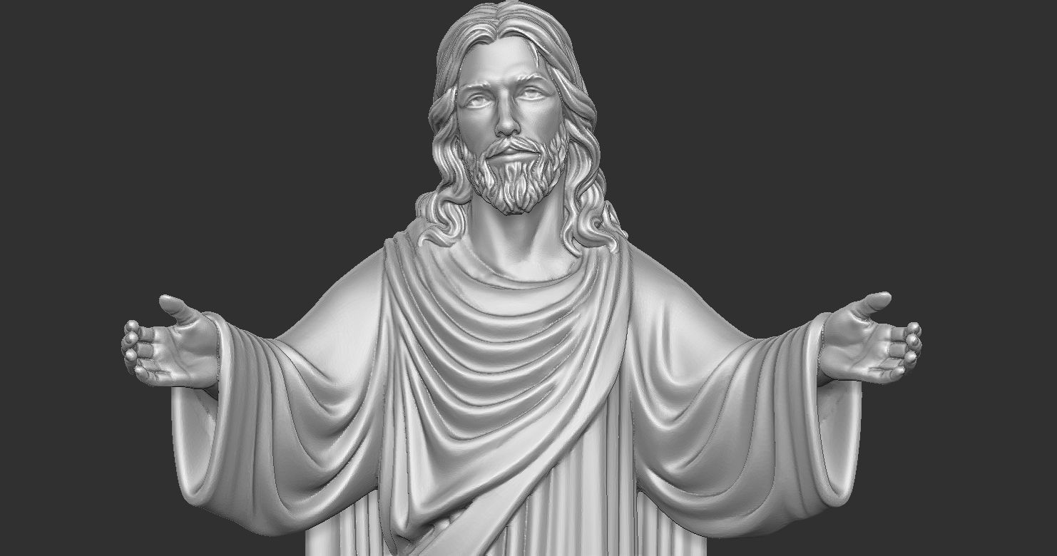 Statue of Jesus Christ Risen Mercy Protection 3D print model_18