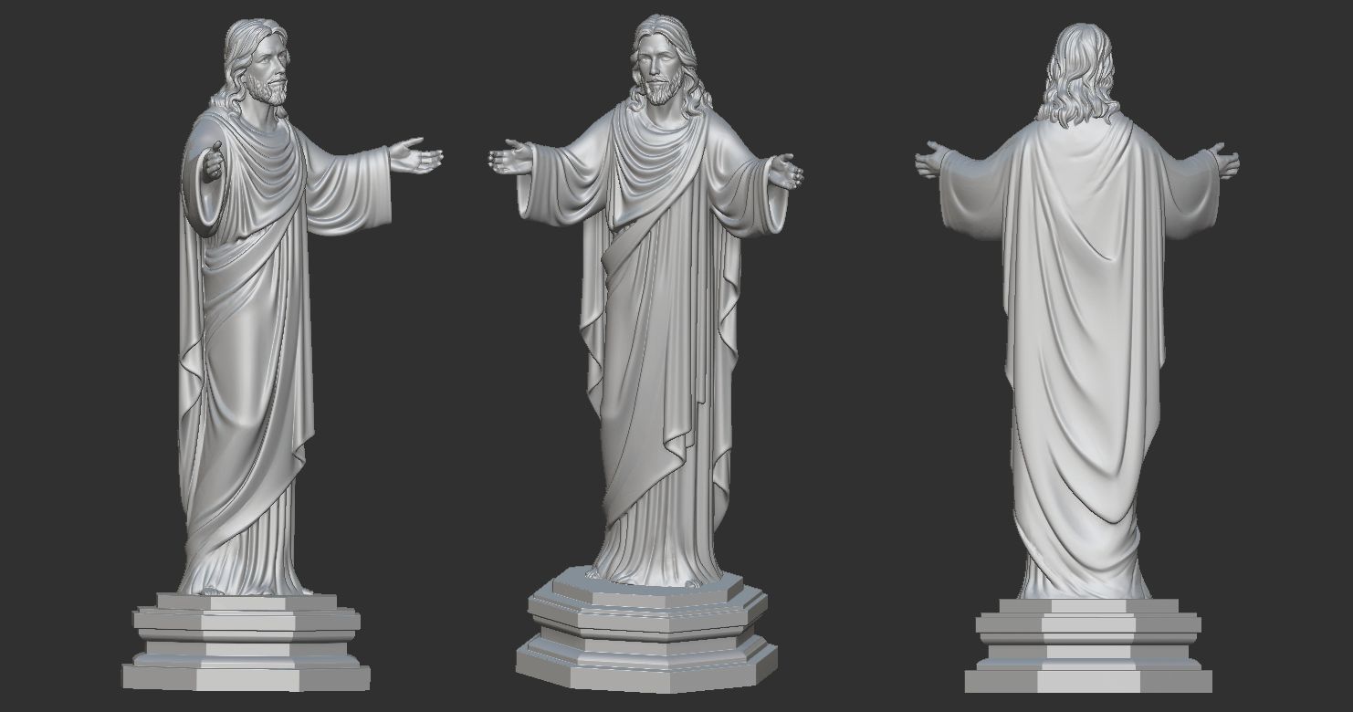 Statue of Jesus Christ Risen Mercy Protection 3D print model_14