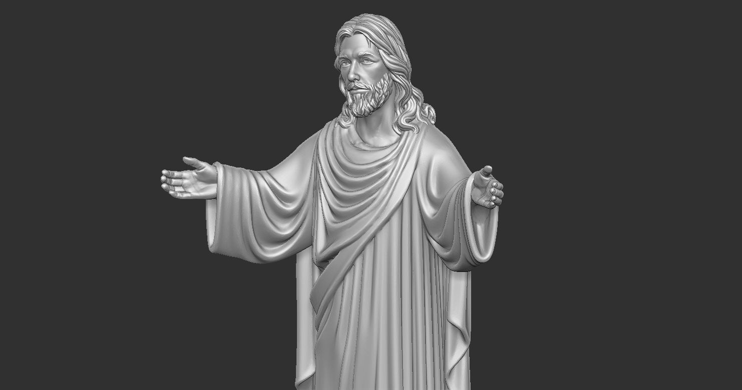 Statue of Jesus Christ Risen Mercy Protection 3D print model_5