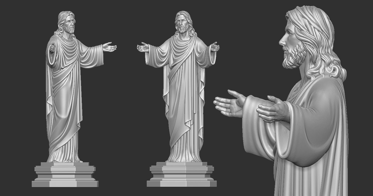 Statue of Jesus Christ Risen Mercy Protection 3D print model_11