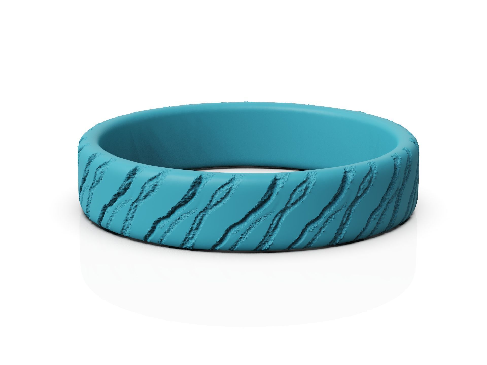 Engraved Wedding Band Ring with Cracked Textured Surface 3D print model_11