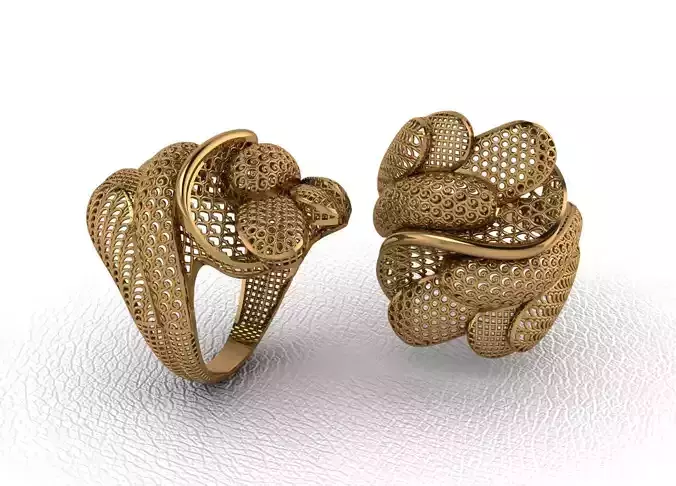 Luxury Intertwined Gold Ring Design 