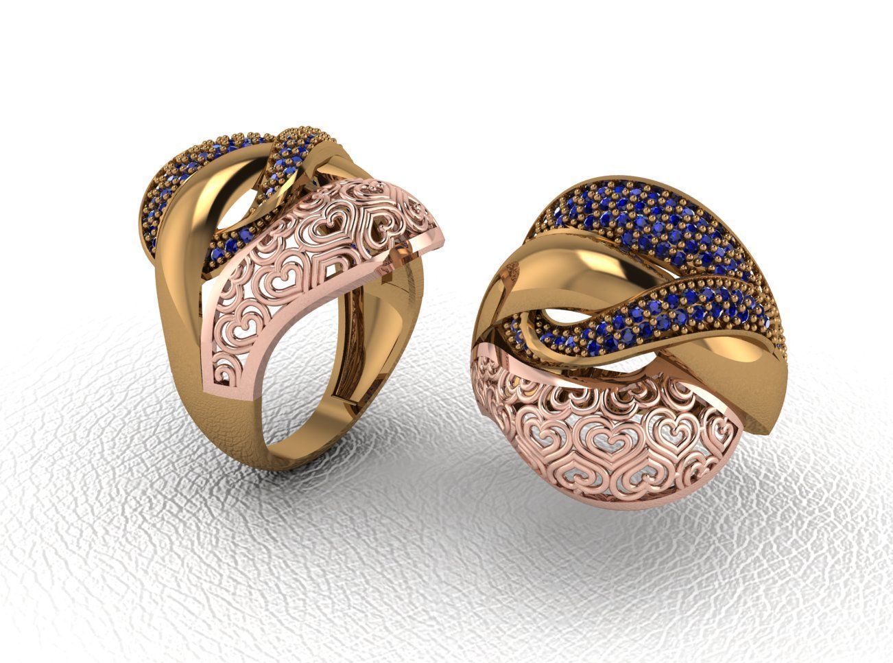  Gold Ring Design  3D print model_3