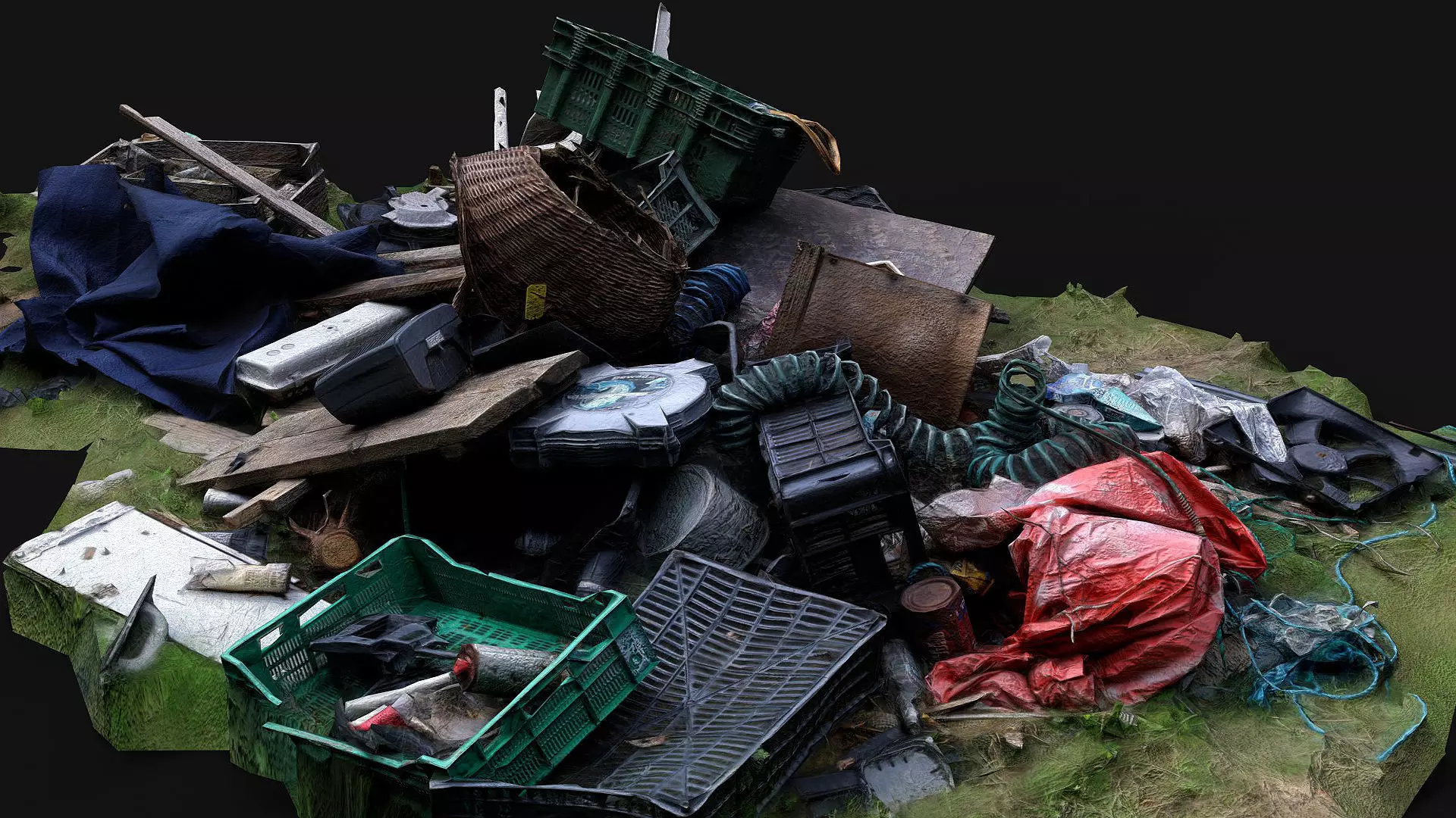 trash abandoned house equipment PBR photogrammetry Low-poly 3D model