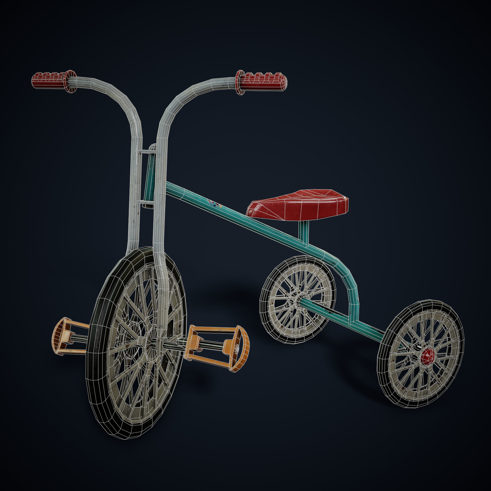Kids Tricycle 3D Model Low-poly 3D model_5