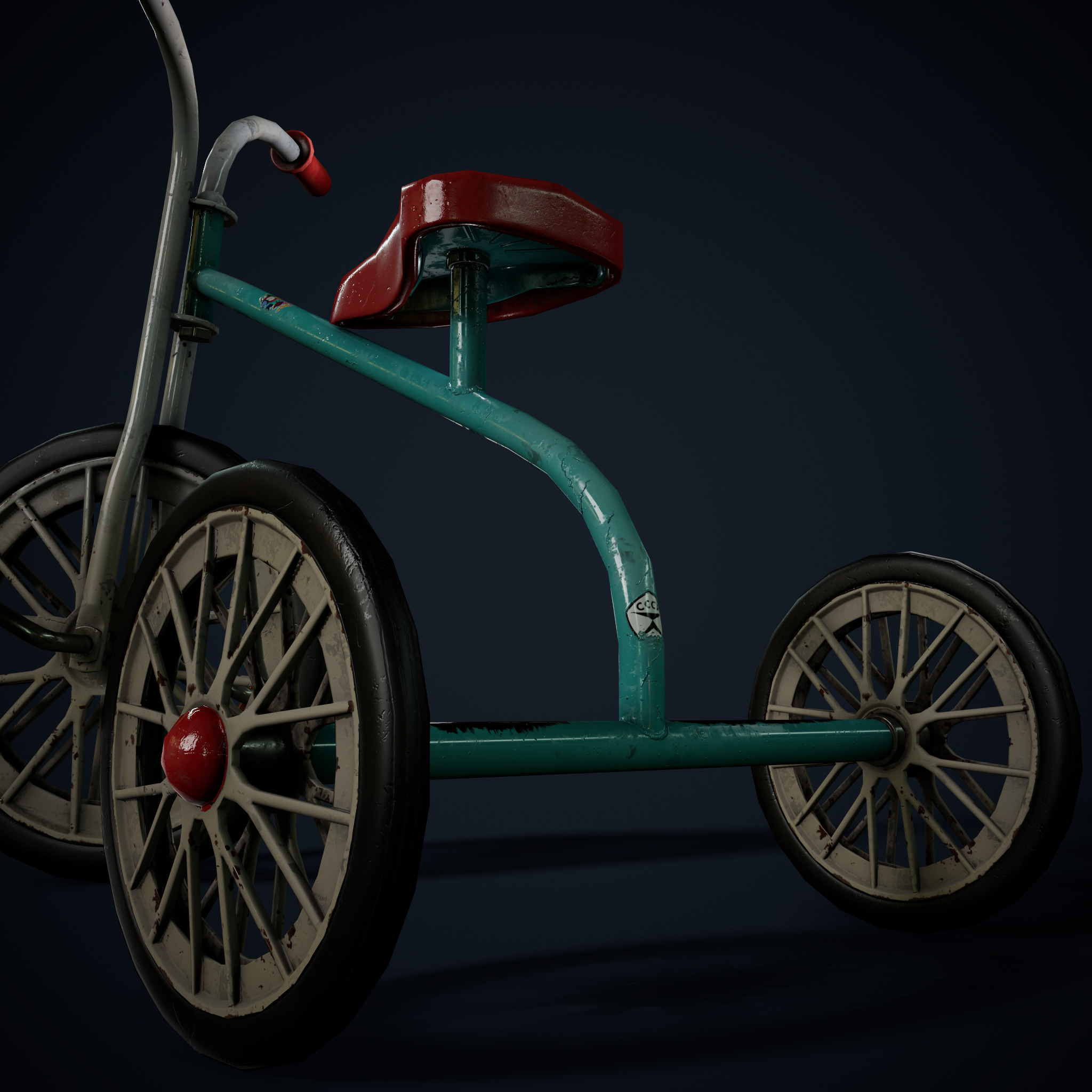 Kids Tricycle 3D Model Low-poly 3D model_3