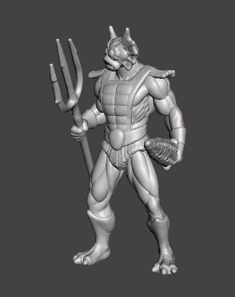 MERMAN CLASSIC MINIATURE MODEL FIGURE FOR FANTASY GAMES RPG DND 3D print model_4