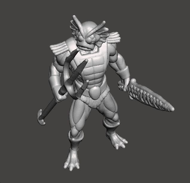 MERMAN CLASSIC MINIATURE MODEL FIGURE FOR FANTASY GAMES RPG DND 3D print model_9