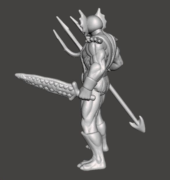 MERMAN CLASSIC MINIATURE MODEL FIGURE FOR FANTASY GAMES RPG DND 3D print model_6