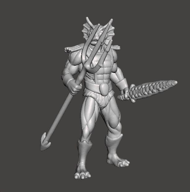 MERMAN CLASSIC MINIATURE MODEL FIGURE FOR FANTASY GAMES RPG DND 3D print model_2