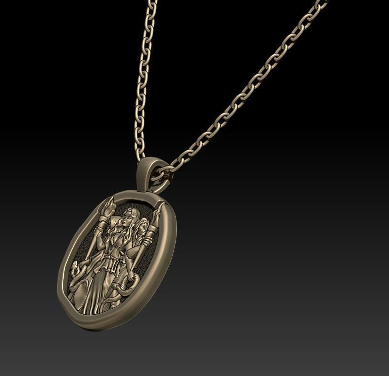 3 witches pendant 3D print model_3