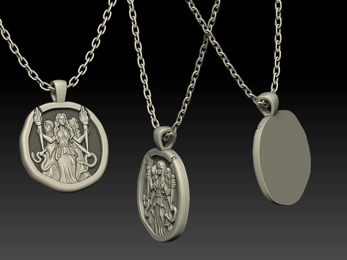 3 witches pendant 3D print model_5