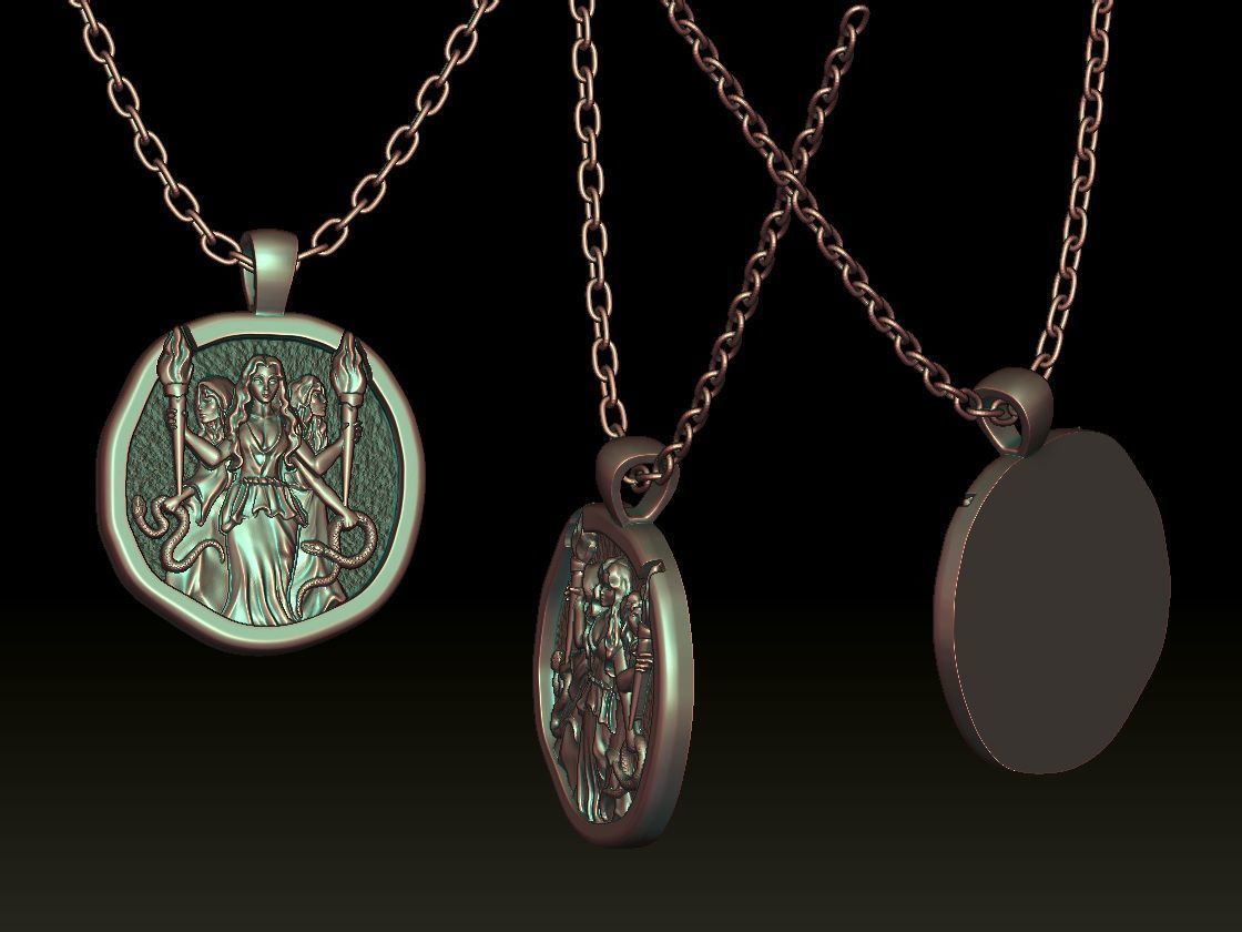 3 witches pendant 3D print model_6